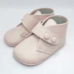 Botitas Piel Rosa Bebé Botones