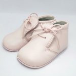 Botitas Piel Rosa Bebé Cordón