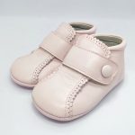 Botitas Piel Rosa Bebé Botón
