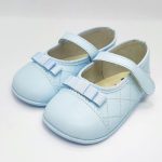 Merceditas Piel Azul Bebe Lazo