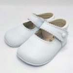 Merceditas Piel Azul Botón