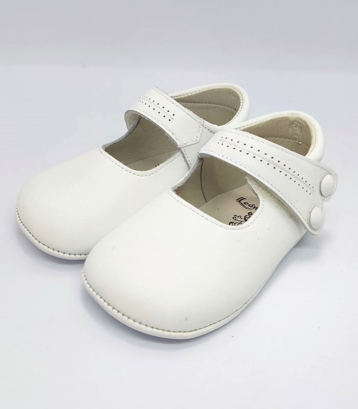 merceditas piel blanca botones Merceditas Piel Blanca Botones - Imagen 1