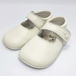 Merceditas Piel Botón Beige