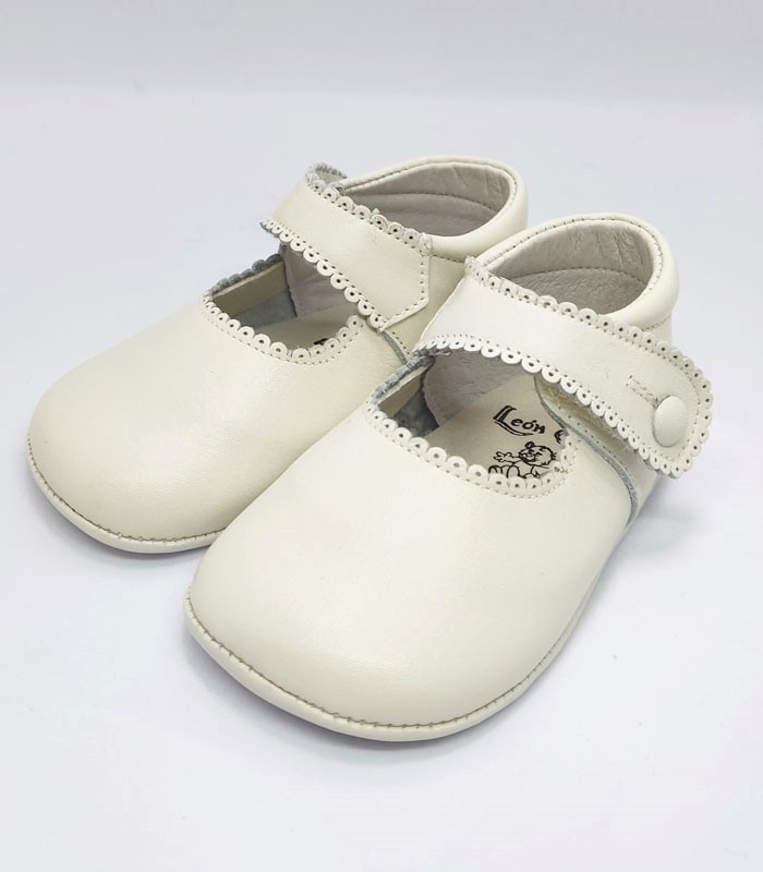 merceditas piel boton beige Merceditas Piel Botón Beige - Imagen 1