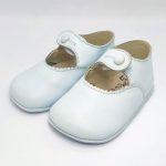 Merceditas Piel Azul Botón Central