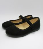 Merceditas Serraje Negro Detalle Botón - Imagen 2