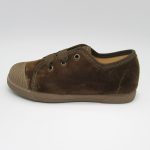 Zapatillas Terciopelo Taupe Puntera Goma