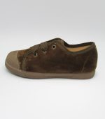Zapatillas Terciopelo Taupe Puntera Goma