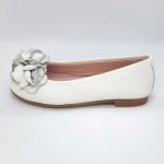 Manoletinas Piel Blanco Flores