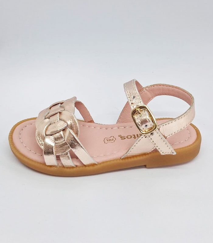 Sandalias Conguitos Trenzada Dorada (2) Sandalias Conguitos Trenzada Dorada - Imagen 1