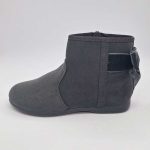 Botas Lazo Terciopelo Gris